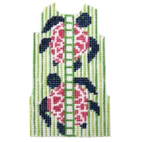 Turtles Mini Shift Painted Canvas Two Sisters Needlepoint  - 1