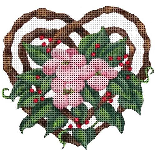 Twig Flower Heart Painted Canvas Melissa Shirley Designs  - 1