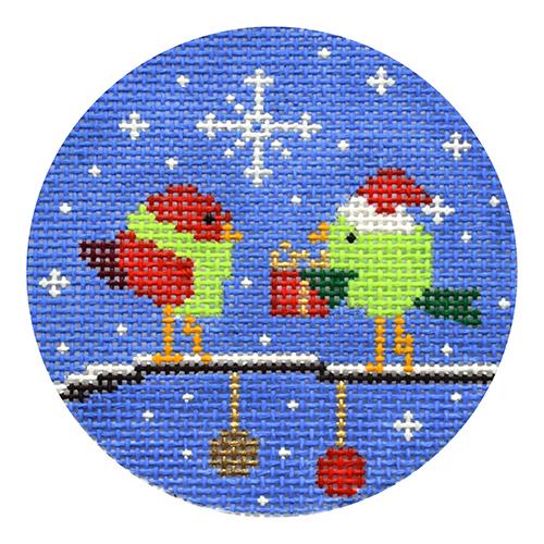 Two Birds - Gift Giving Painted Canvas CBK Needlepoint Collections 