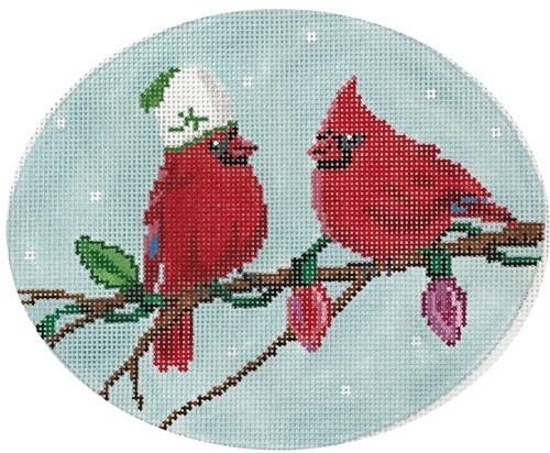 Two Cardinals Painted Canvas Scott Church Creative  - 1