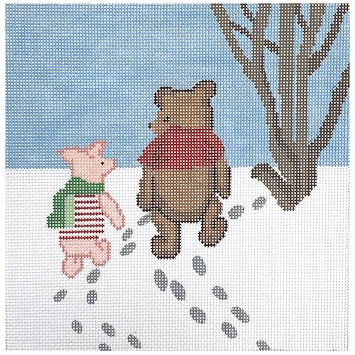 Two Friends Painted Canvas Silver Needle  - 1