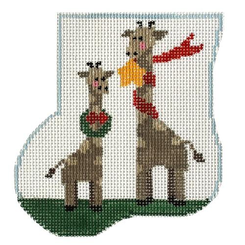 Two Giraffes with Giraffe Painted Canvas Kathy Schenkel Designs 