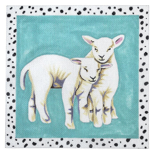 Two Lambs Painted Canvas Colors of Praise 