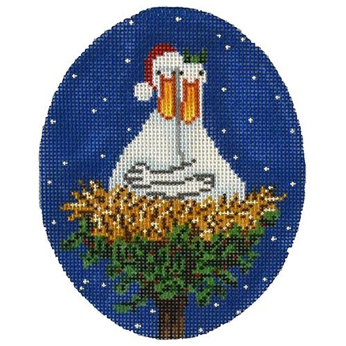 Two Turtle Doves Ornament Painted Canvas CBK Needlepoint Collections 