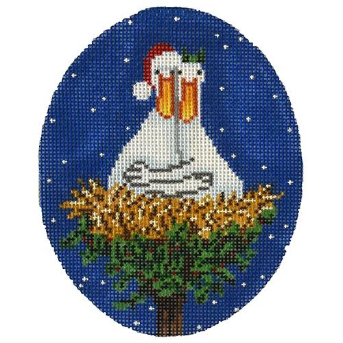 Two Turtle Doves Ornament Painted Canvas CBK Needlepoint Collections 
