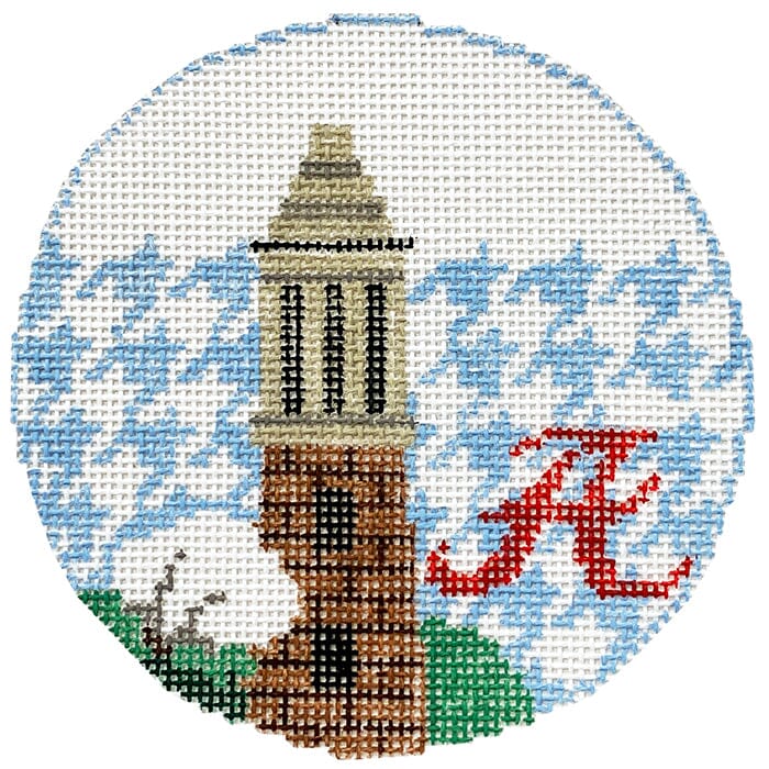 U of Alabama Round   Denny Chimes Tower Painted Canvas kathy 
