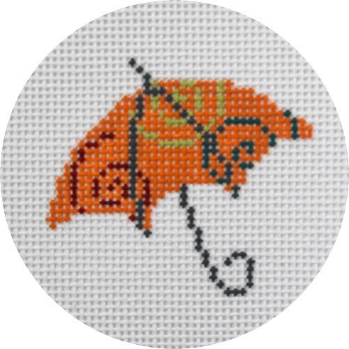 Umbrella Orange Swirls Painted Canvas Pippin  - 1