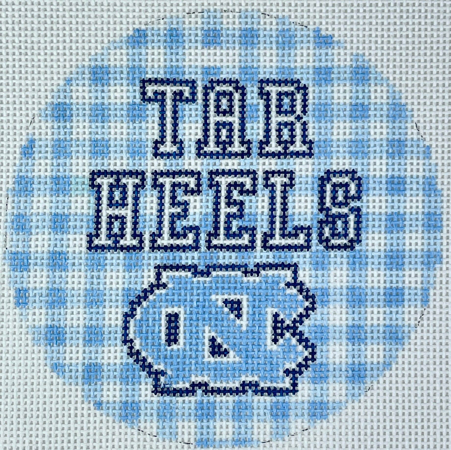 UNC Gingham Round Painted Canvas Wipstitch Needleworks  - 1