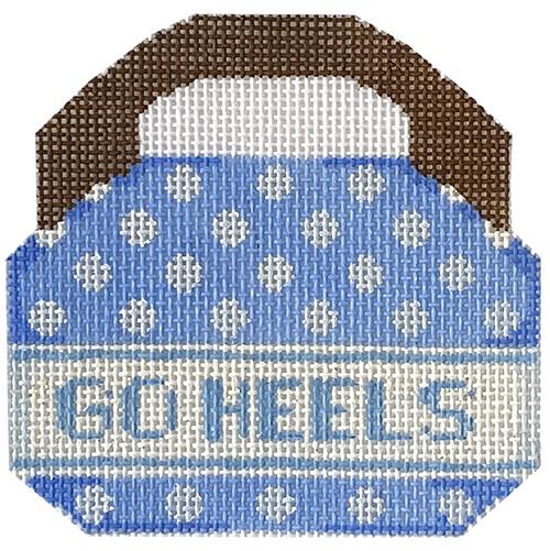 UNC Go Heels Dotted Mini Bermuda Bag Painted Canvas Two Sisters Needlepoint 