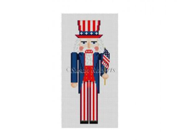 Uncle Sam Nutcracker Ornament Painted Canvas Susan Roberts Needlepoint Designs Inc.  - 1