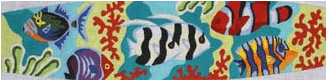 Underwater Tropical Fish Cummerbund Painted Canvas The Meredith Collection  - 1