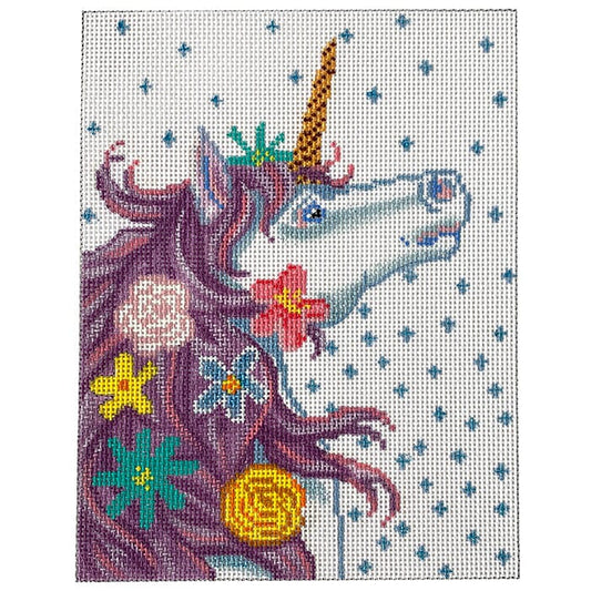 Unicorn with Flowers Painted Canvas Alice Peterson Company 