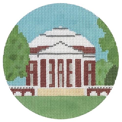 University of Virginia Rotunda Painted Canvas Blue Ridge Stitchery 