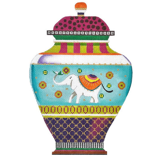 Urn and Whimsy Elephant Painted Canvas Colors of Praise 