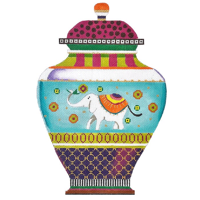 Urn and Whimsy Elephant Painted Canvas Colors of Praise 
