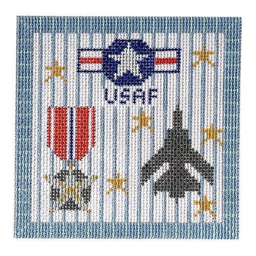 US Air Force Square Painted Canvas Danji Designs  - 1