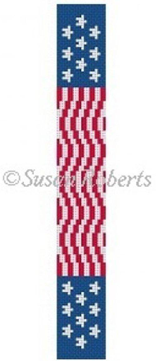 US Flag Key Chain & Hardware Painted Canvas Susan Roberts Needlepoint Designs, Inc.  - 1