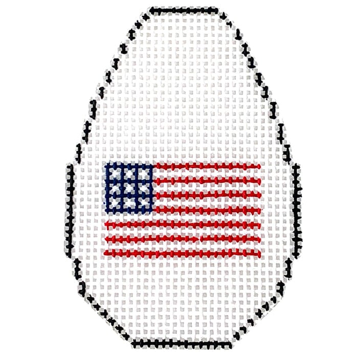 USA Flag Key Chain Painted Canvas The Meredith Collection  - 1