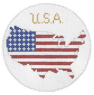 USA Ornament Painted Canvas Silver Needle 
