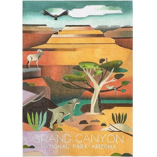 USA Travel Poster   Grand Canyon Painted Canvas Painted Pony Designs  - 1