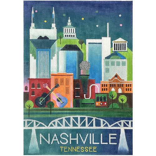 USA Travel Poster - Nashville TN Painted Canvas Painted Pony Designs 