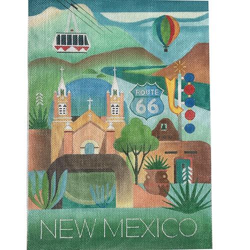 USA Travel Poster   New Mexico Painted Canvas Painted Pony Designs  - 1