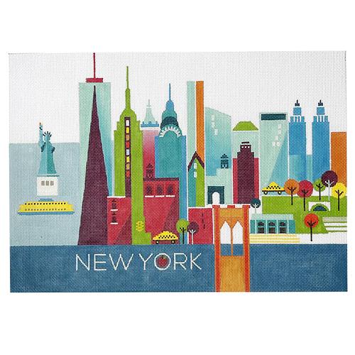 USA Travel Poster   New York City Painted Canvas Painted Pony Designs  - 1