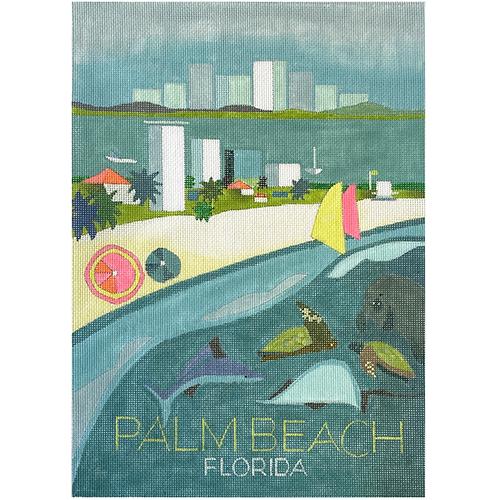 USA Travel Poster - Palm Beach FL Painted Canvas Painted Pony Designs 