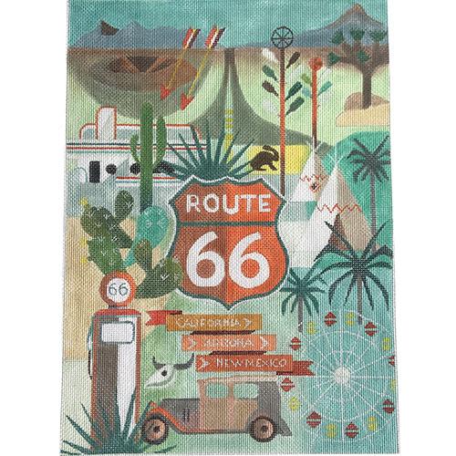 USA Travel Poster   Route 66 Painted Canvas Painted Pony Designs 
