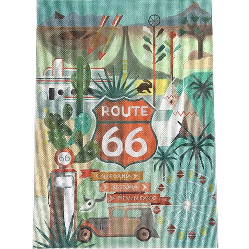 USA Travel Poster - Route 66 Painted Canvas Painted Pony Designs 