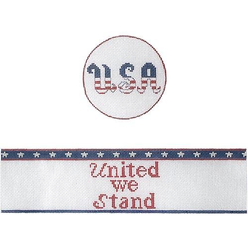 USA United Hinged Box with Hardware Painted Canvas Funda Scully 