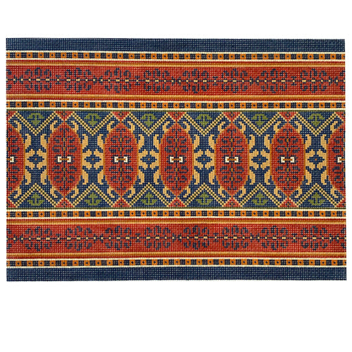Ushak KP in Red & Navy Multi Painted Canvas CanvasWorks 