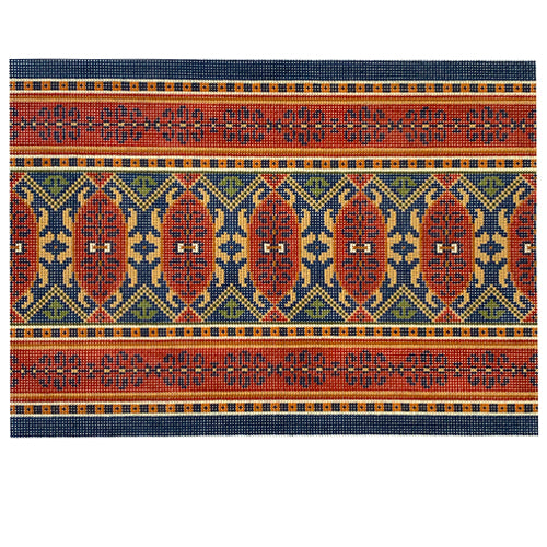 Ushak KP in Red & Navy Multi Painted Canvas CanvasWorks  - 1