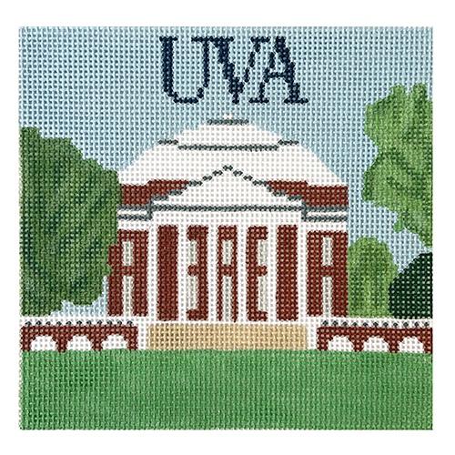 UVA Rotunda Square Painted Canvas Blue Ridge Stitchery 