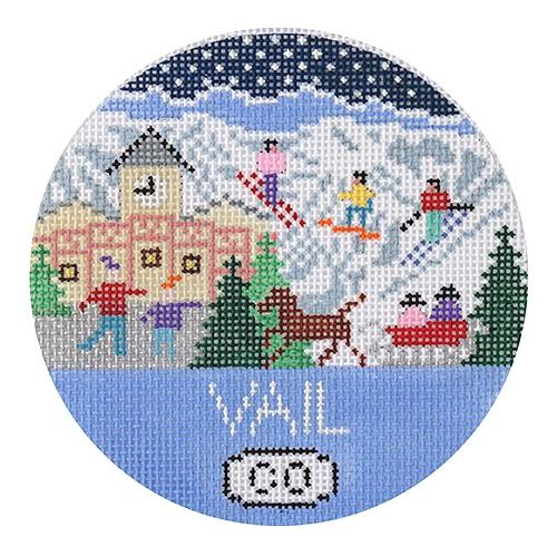 Vail Ornament Painted Canvas Doolittle Stitchery  - 1