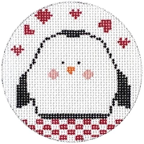 Valentine Cutie   Penguin with Stitch Guide Painted Canvas The Princess & Me  - 1