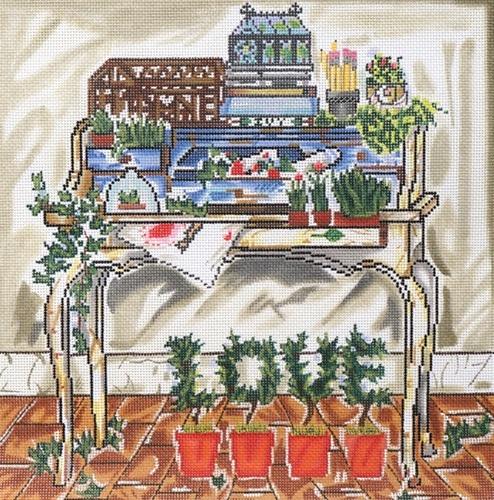 Valentine Desk Painted Canvas Cooper Oaks Design  - 1