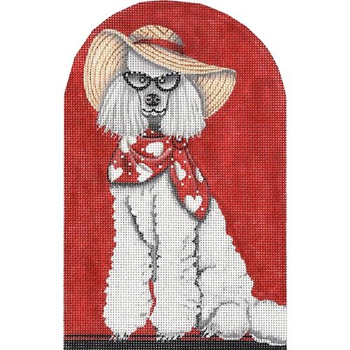 Valentine Poodle Painted Canvas Mary Lake Thompson  - 1