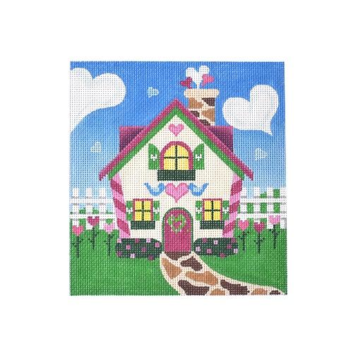 Valentines Holiday House Painted Canvas Pepperberry Designs  - 1