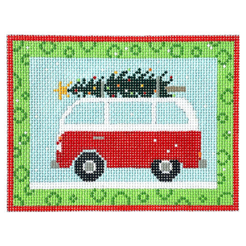 Van Christmas Tree Painted Canvas Pippin  - 1