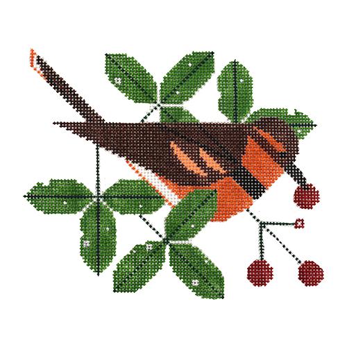 Varied Thrush on 18 Painted Canvas Charley Harper  - 1