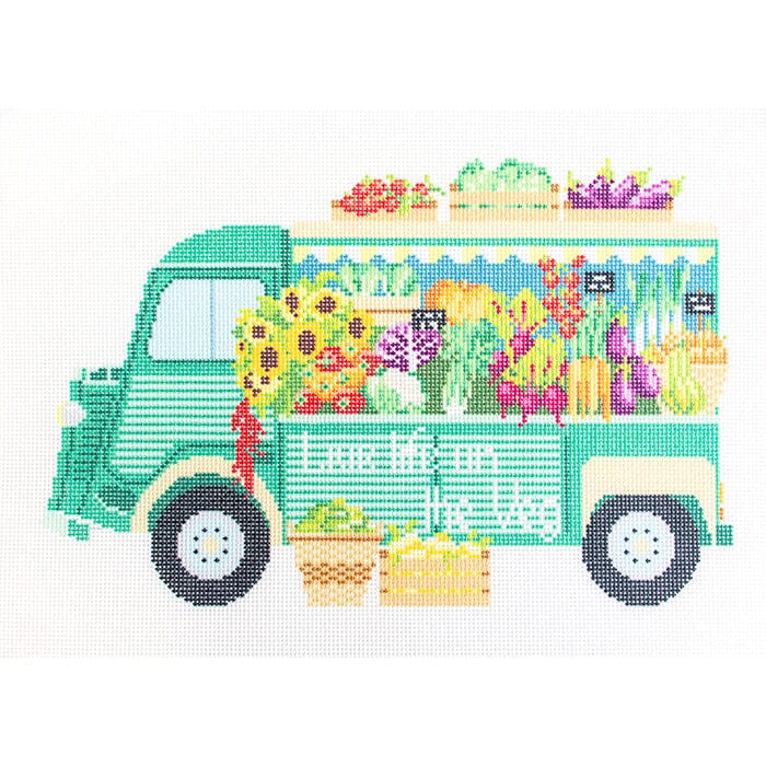Veg Truck Printed Canvas Needlepoint To Go 

