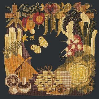 Vegetables Needlepoint Kit Kits Elizabeth Bradley Design Black 
