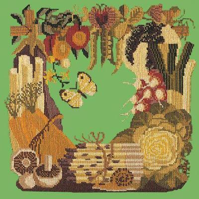 Vegetables Needlepoint Kit Kits Elizabeth Bradley Design Grass Green 