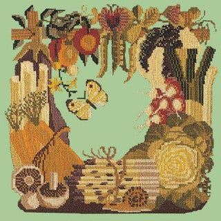 Vegetables Needlepoint Kit Kits Elizabeth Bradley Design Pale Green 
