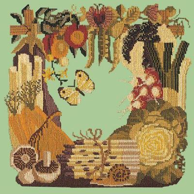 Vegetables Needlepoint Kit Kits Elizabeth Bradley Design Pale Green 
