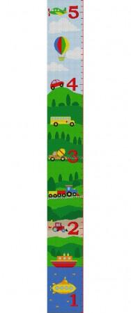 Vehicles Growth Chart Painted Canvas Susan Roberts Needlepoint Designs Inc. 