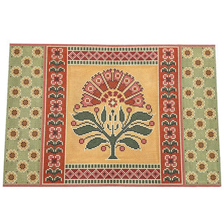 Venice Kidney Pillow in Tuscan Gold Red Pink Painted Canvas CanvasWorks 

