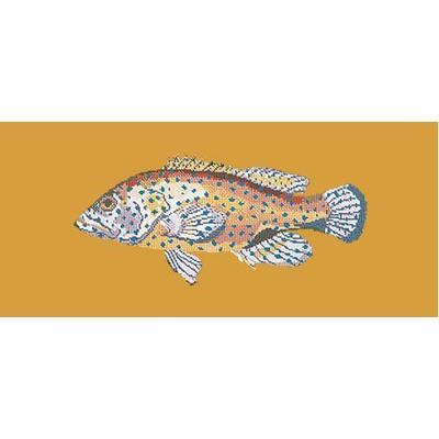 Vermillion Seabass Needlepoint Kit Kits Elizabeth Bradley Design Yellow 

