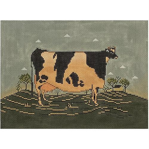 Vermont Cow Painted Canvas Cooper Oaks Design 